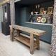 Old solid oak carpenter's workbench (renovated)
