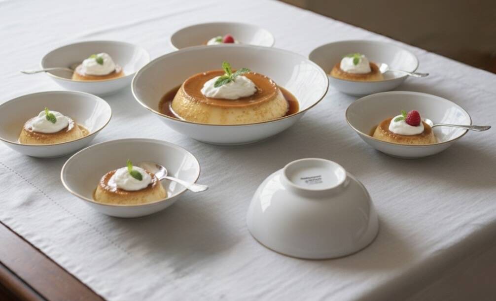 Vintage porcelain service: salad bowl and 8 small bowls.