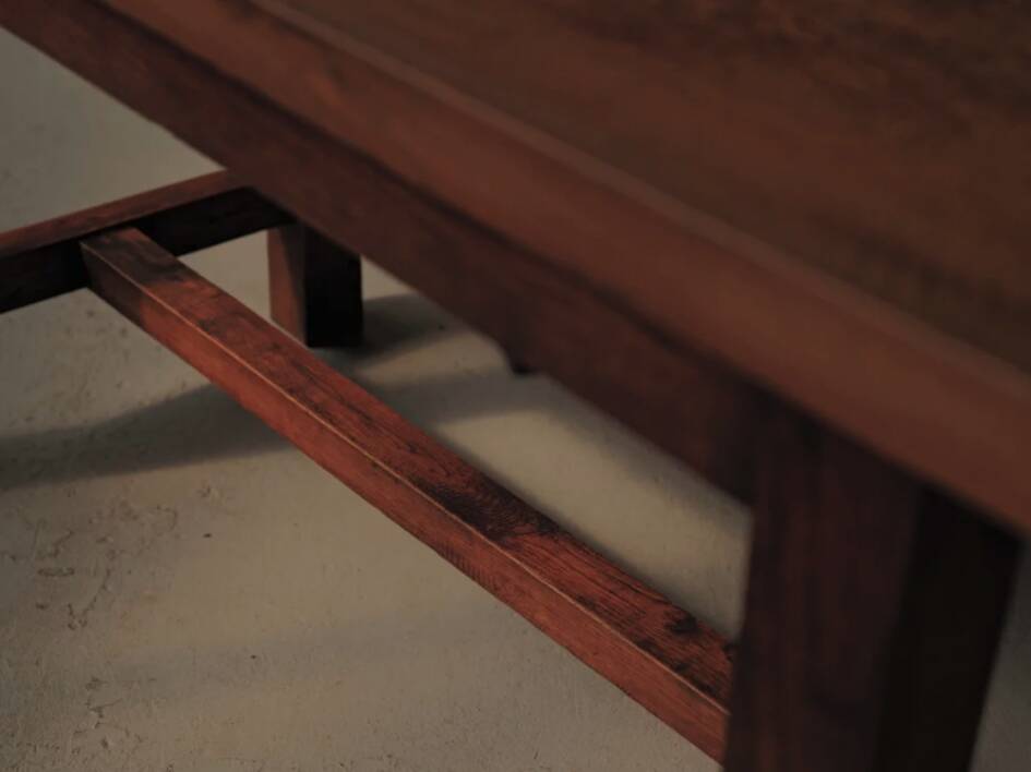Solid oak farmhouse table, France, around 1950.