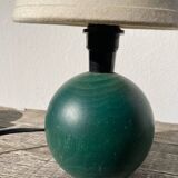 Green ball wood bedside lamp