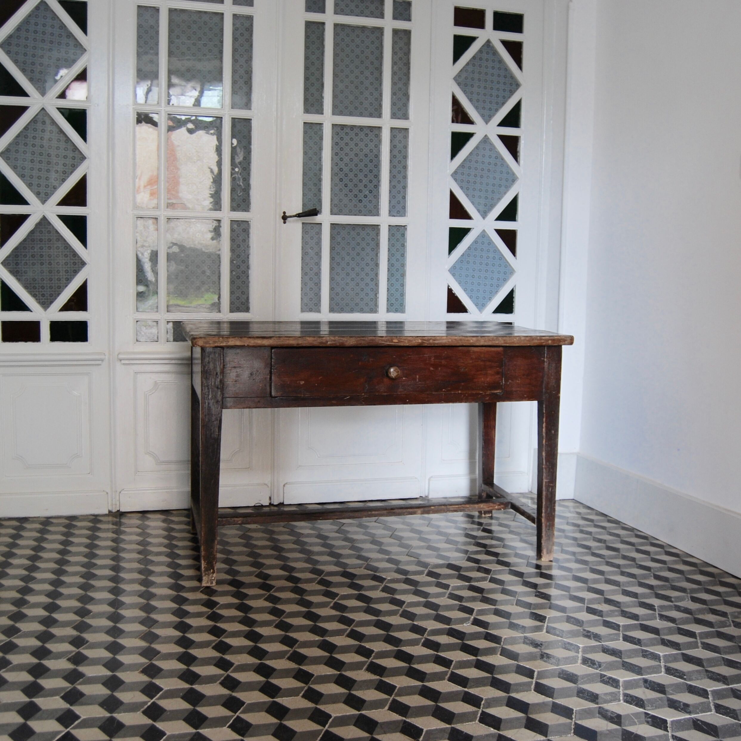 Farm table in dark wood