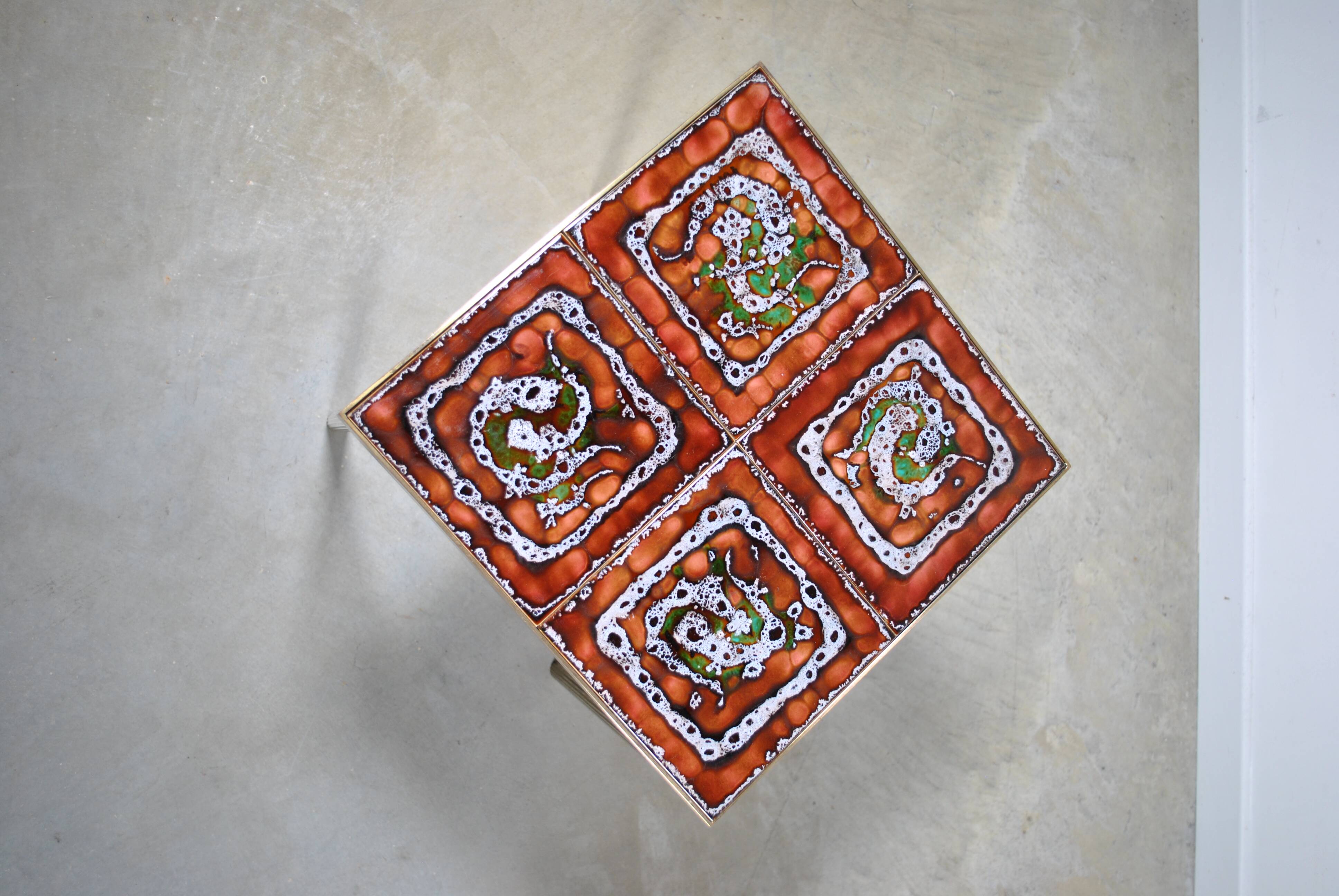 Brass and ceramic side table 1960