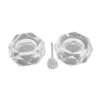 Pair of salters, crystal, Baccarat