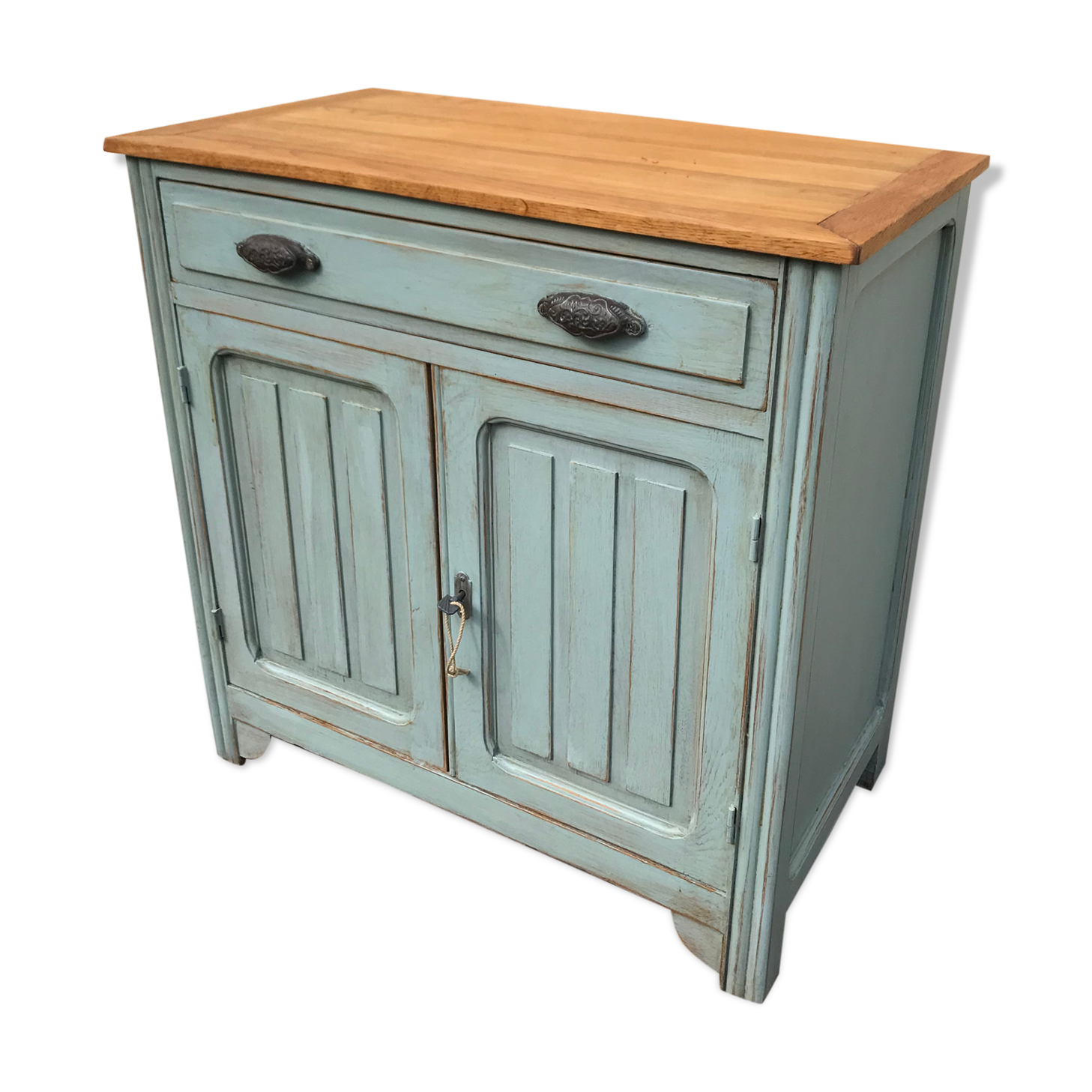 Vintage Parisian buffet blue oak top