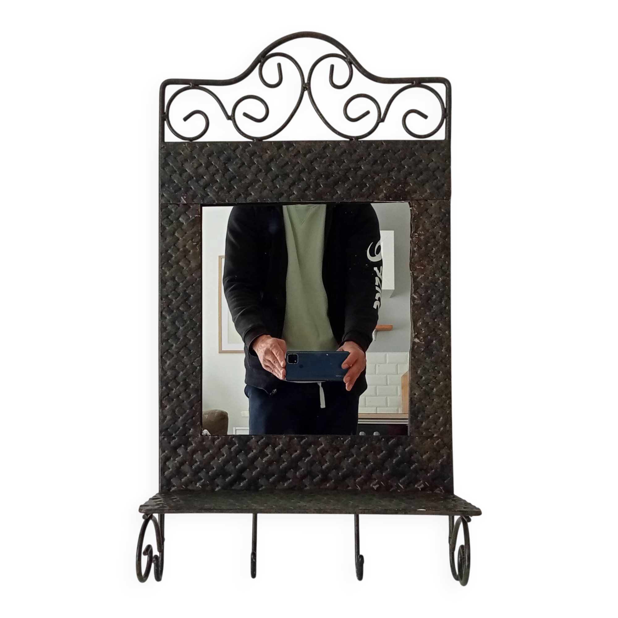 Vintage wrought iron tablet mirror