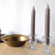 Duo of old glass candlesticks
