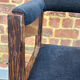 Vintage Armchair from the 70s/80s in wenge with black fabric, handmade.