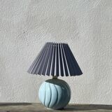 Ceramic pleated ball lamp in sky blue