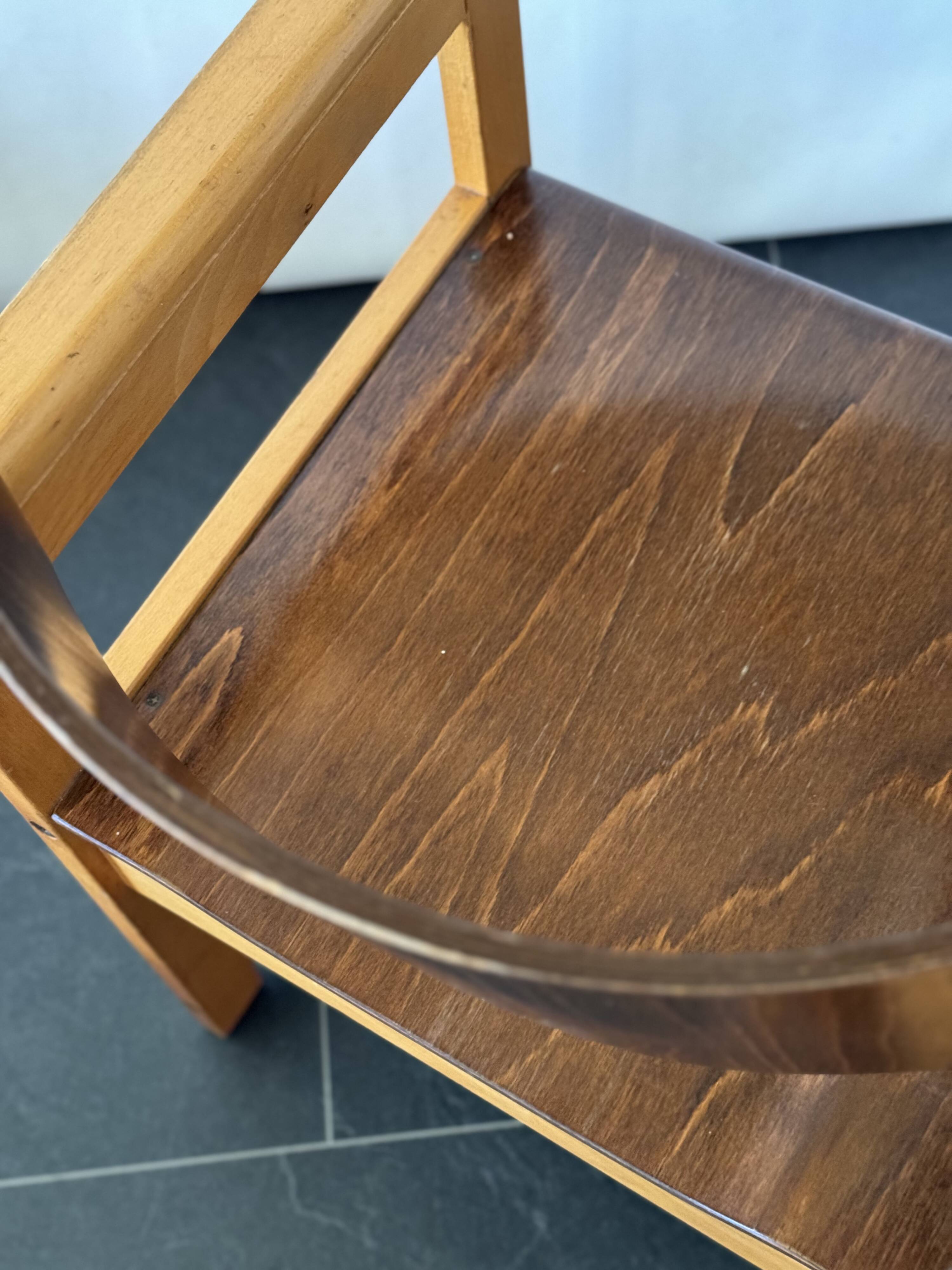 Chaise vintage en bois courbé Schell