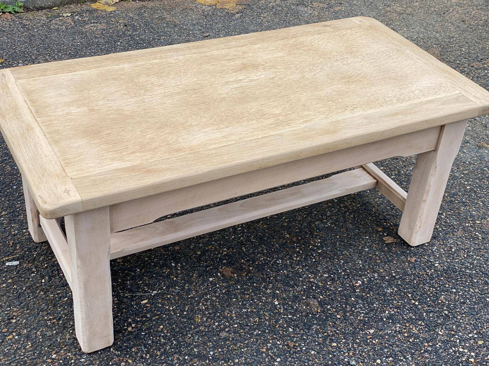 Renovated oak monastery farmhouse coffee table with drawer