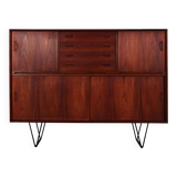 Buffet haut en teck, design danois, années 1970, production : Danemark