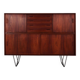 Buffet haut en teck, design danois, années 1970, production : Danemark
