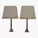 Paire de lampes en chrome et métal brossé