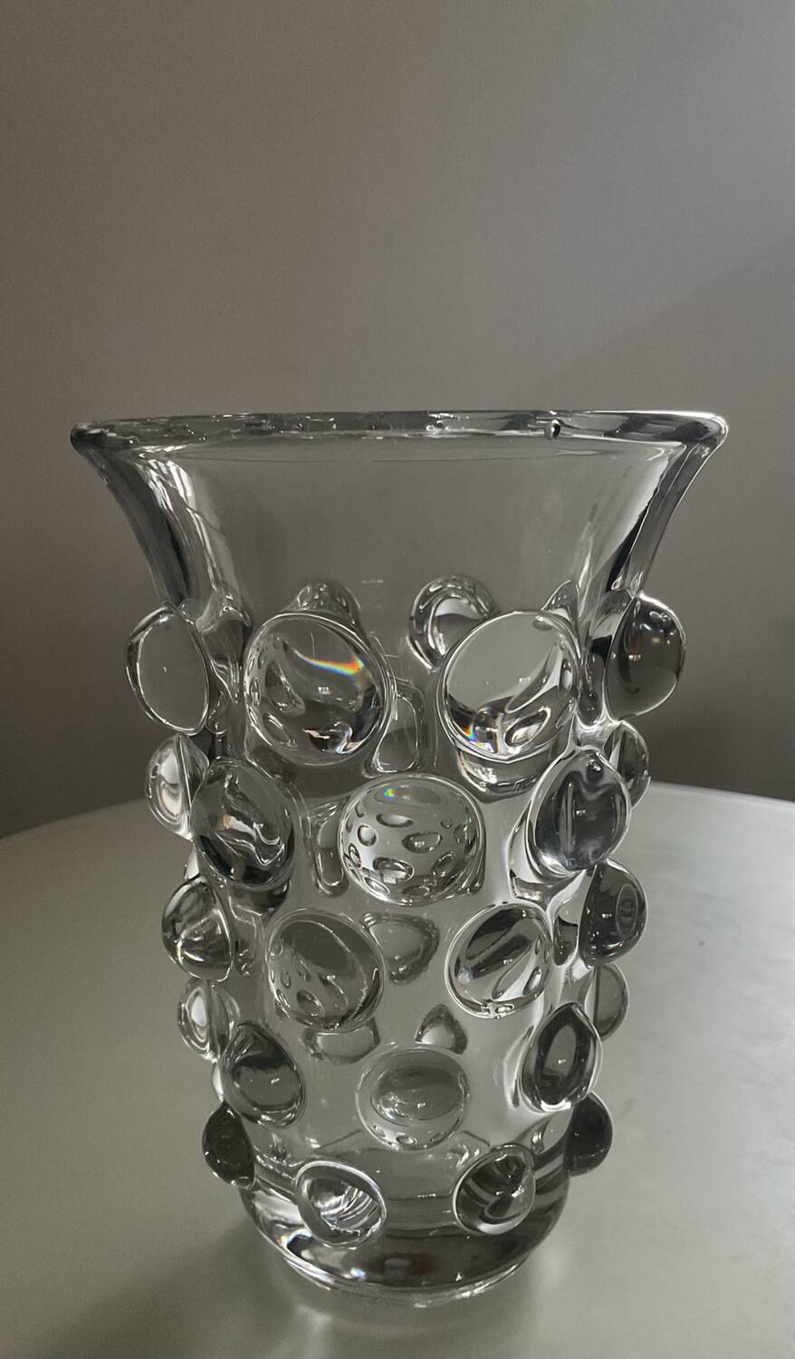 Vintage bubble crystal vase
