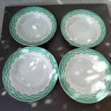 4 digoin Sarreguemines soup plates