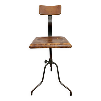 Chaise pivotante d'usine industrielle, années 1950