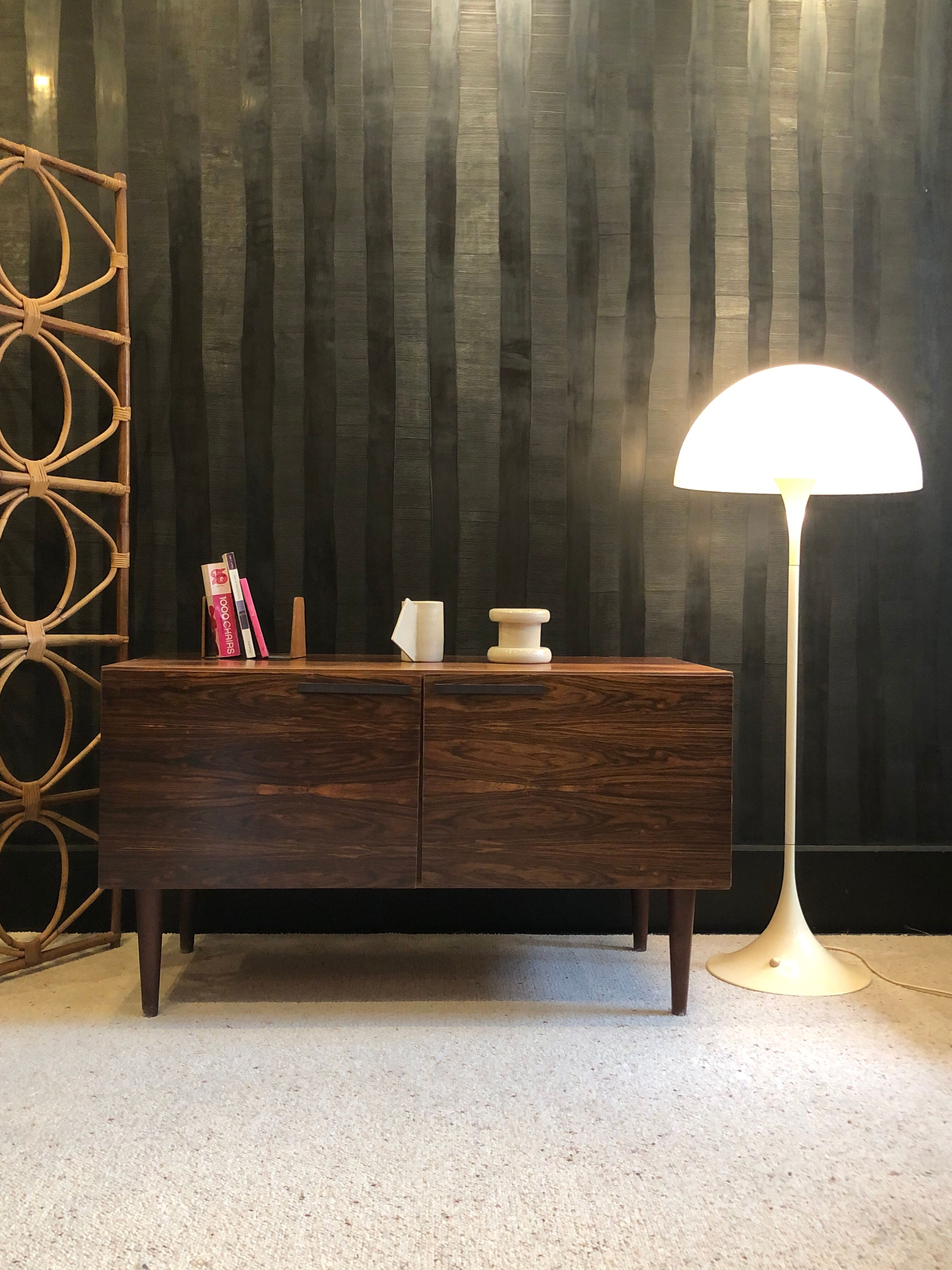 Low scandinavian rosewood sideboard by ib kofod larsen