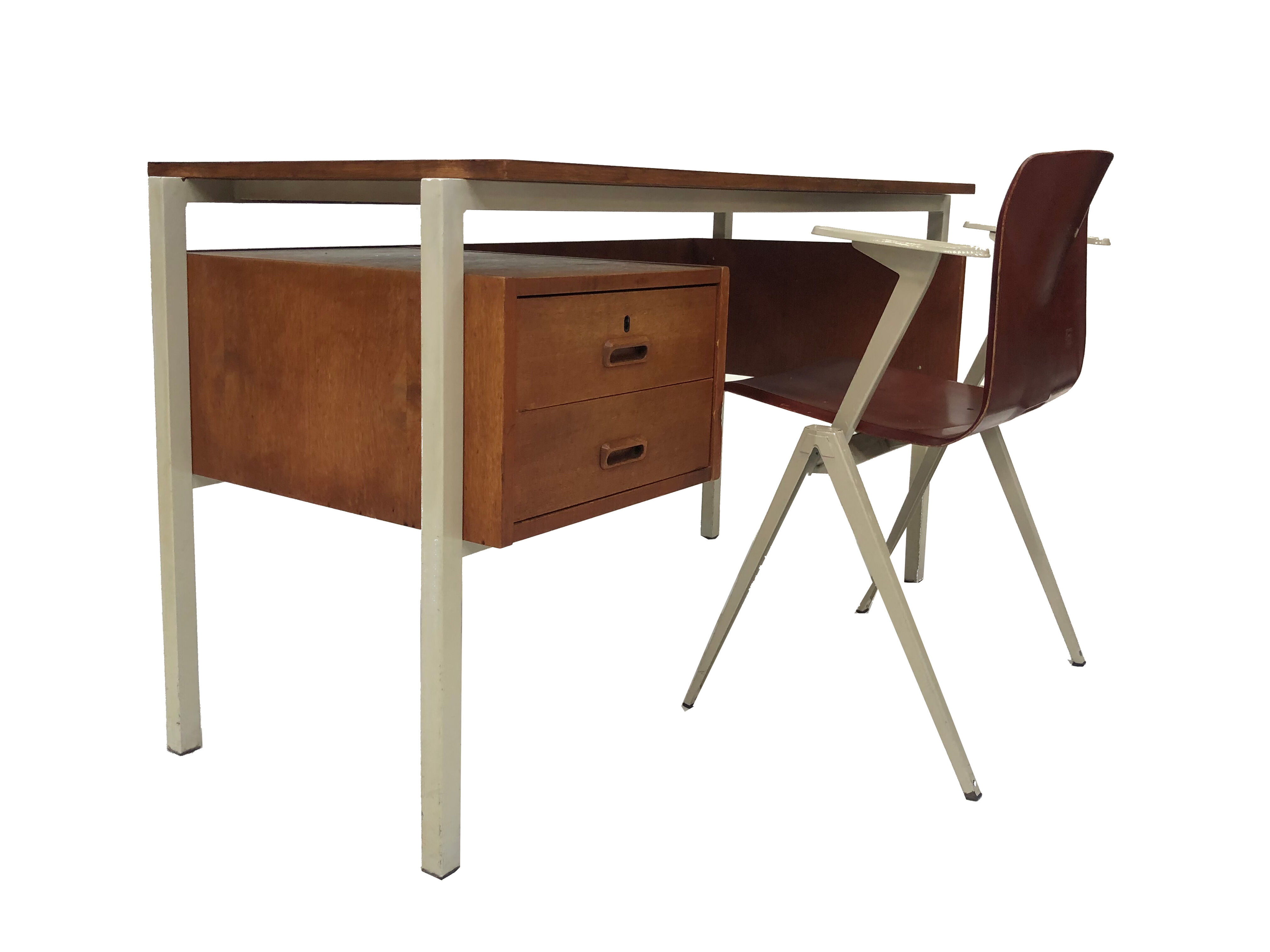 Vintage desk of the 1960s in teak veneer