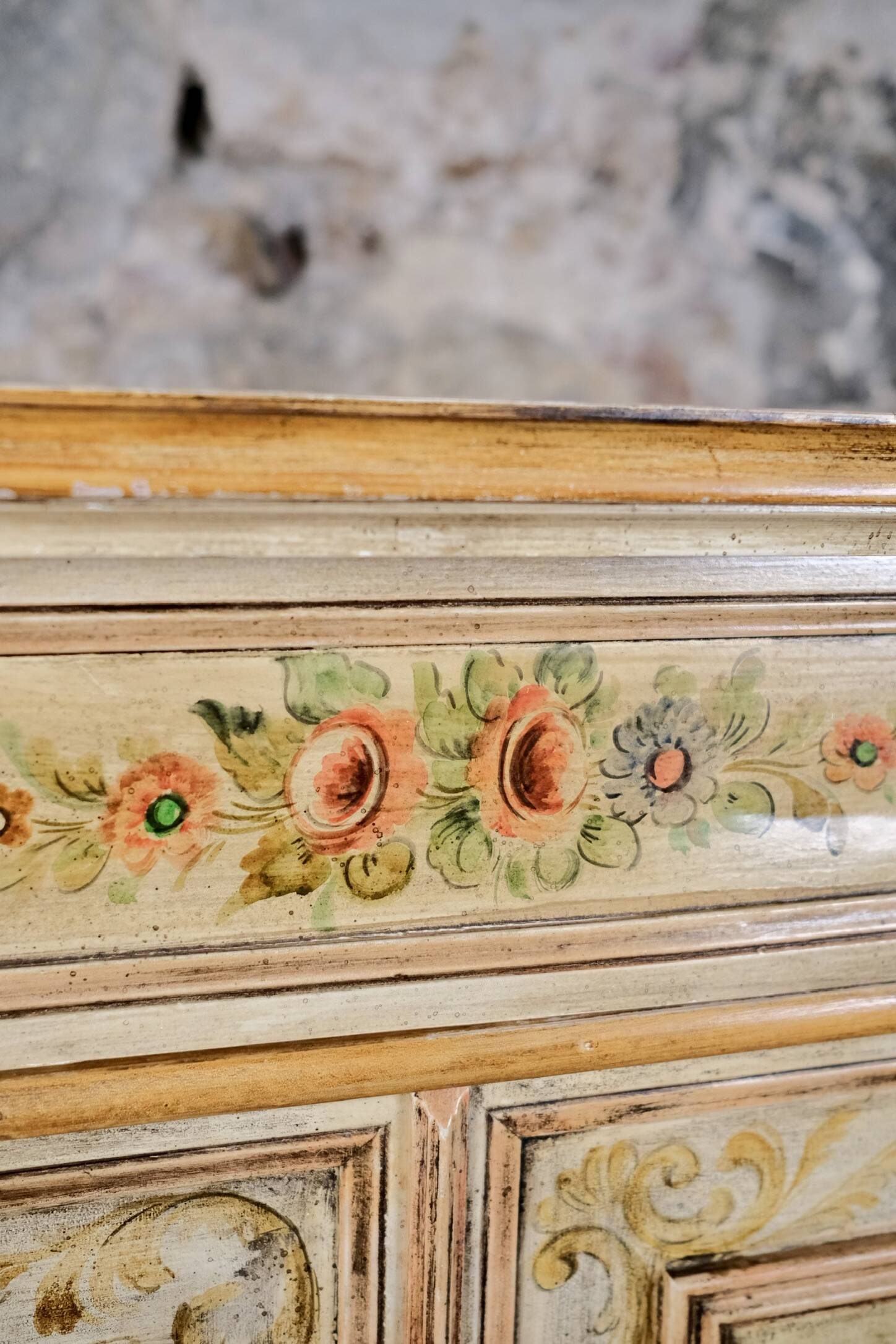 Hand-painted Venetian-style sideboard, mid-20th century