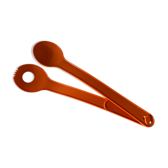 Cutlery or salad clips Tupperware vintage orange 70s