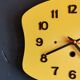 Vintage formica clock silent wall pendulum 60s "Yellow"