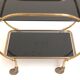Brass and black glass bar cart / serving cart / side table by Grünstadt