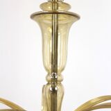 Tall art deco curved glass ceiling light from esc zukov, 1940s