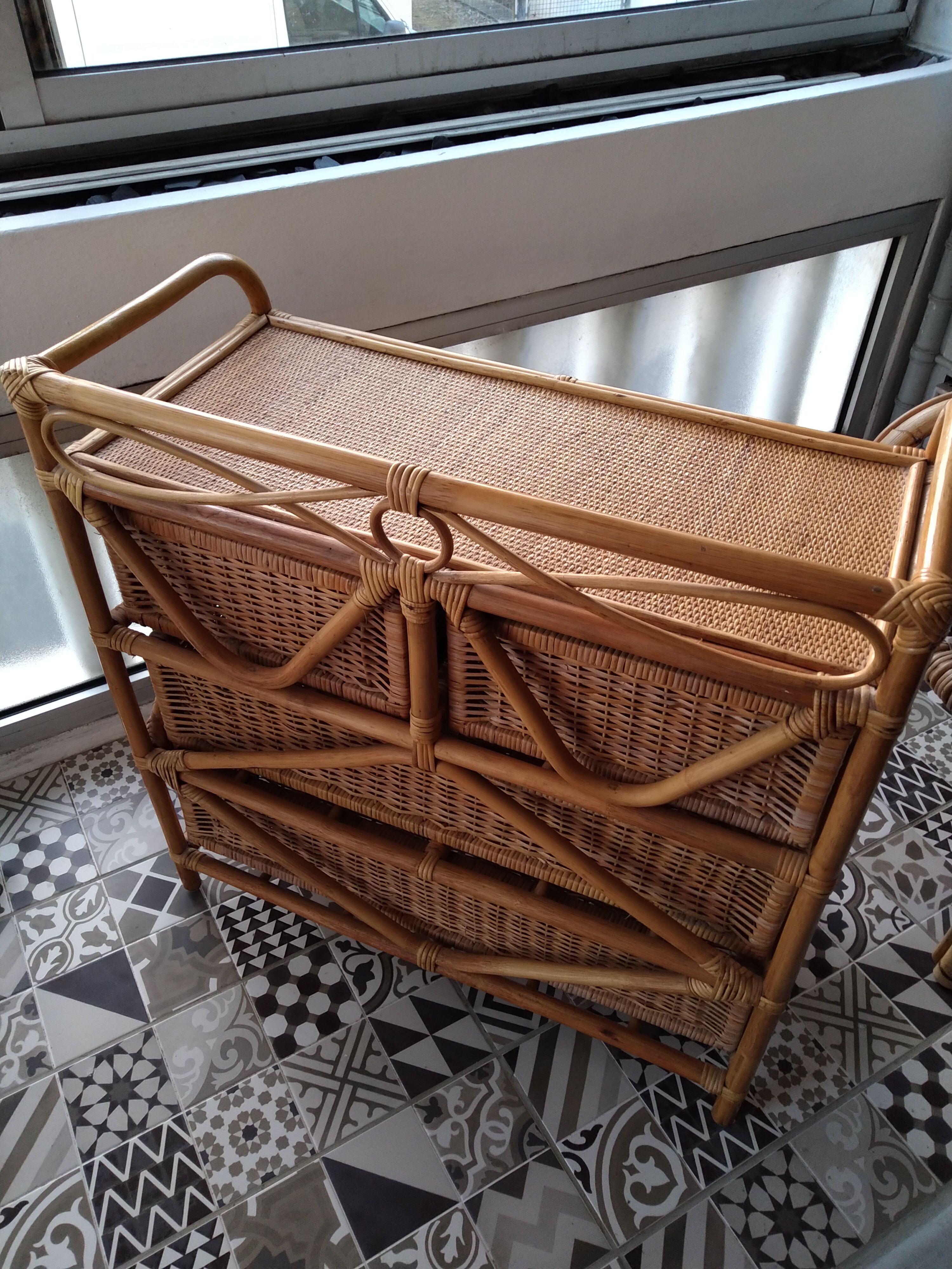 Chest of drawers rattan bamboo