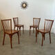 Lot de 4 anciennes chaises de bistrot baumann vintage en bois