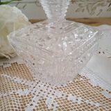 Art Deco style chiseled molded glass candy box