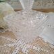 Art Deco style chiseled molded glass candy box