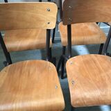 Lot of six vintage school chairs