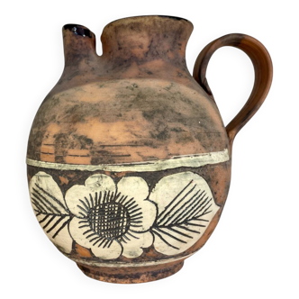 Handcrafted pottery pitcher from the 50s