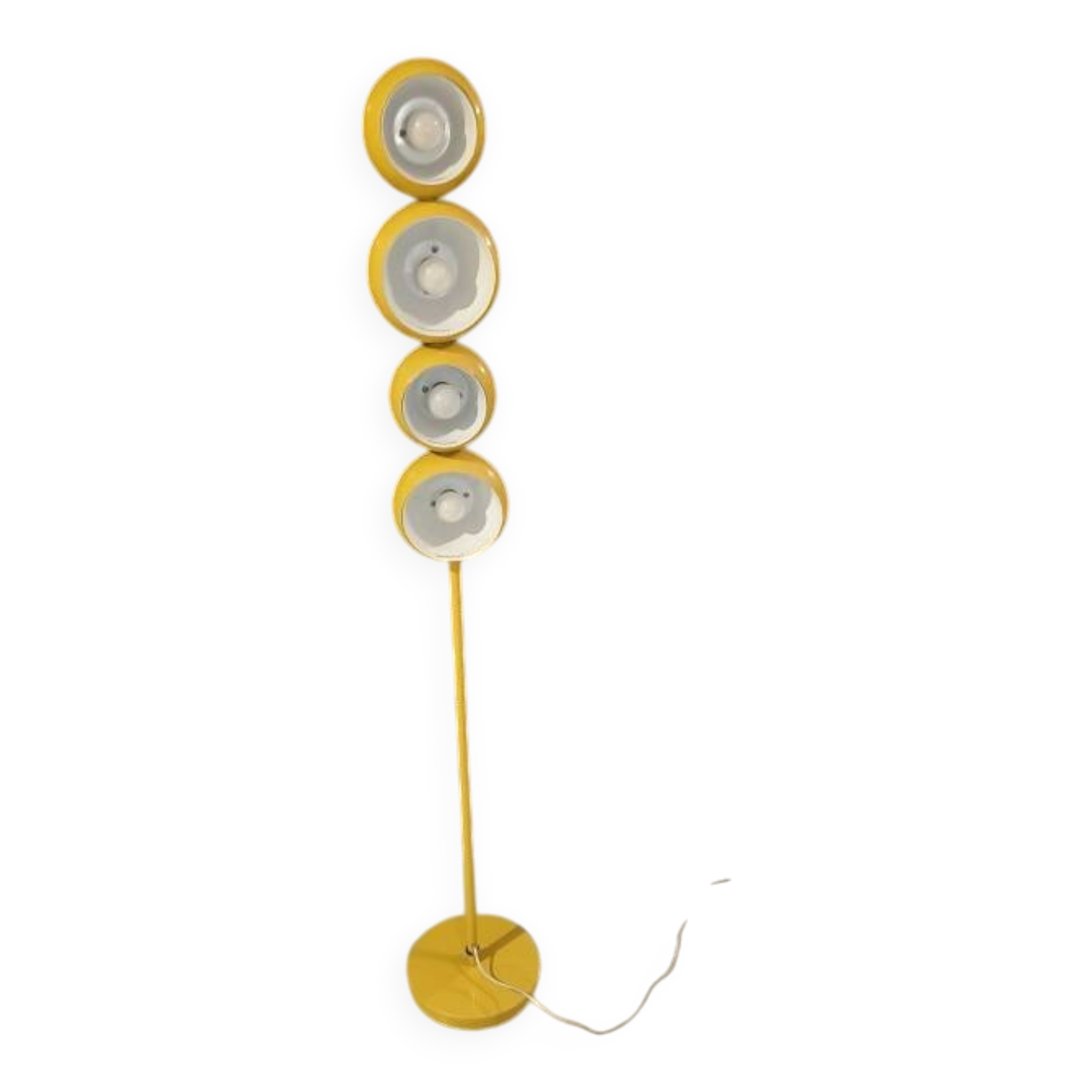 Vintage yellow metal floor lamp