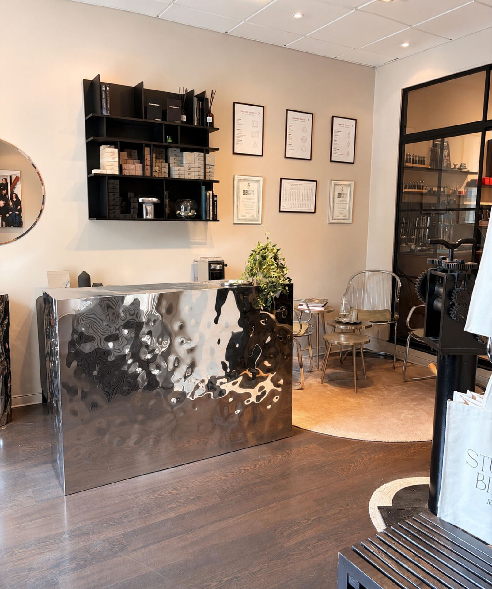 Contemporary Stainless Steel Reception Desk