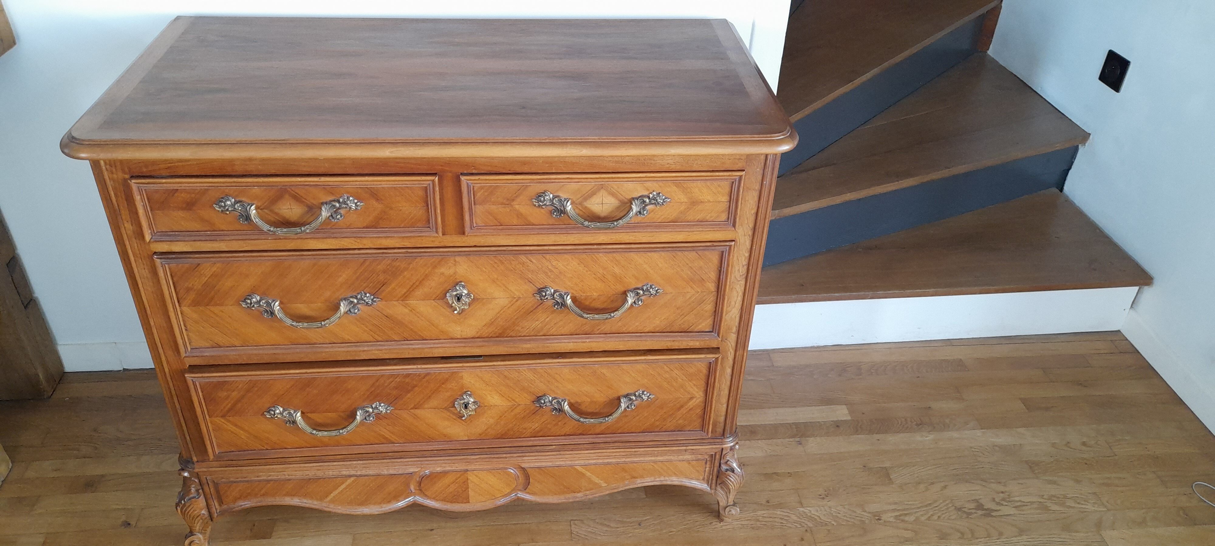 Louis XV style chest of drawers from the 50s