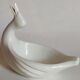 Empty pockets bird soap holder white ceramic Art-deco