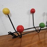 Vintage wall coat rack 8 multi-colored balls