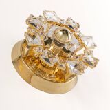 Pair of wall sconces in gilded crystal by Palwa, Germany, 1960s.