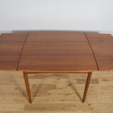 Mid-century square extendable teak dining table, Denmark, 1960s