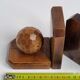 Pair of wooden bookends in art deco style, 10 cm