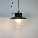 Vintage industrial factory hanging light, 1970s