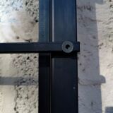 Glass door raw steel