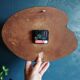 Vintage clock formica silent wall clock "FFR black gold"