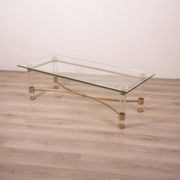 Vintage 70's table in brass and lucite design by sandro petti for metalarte