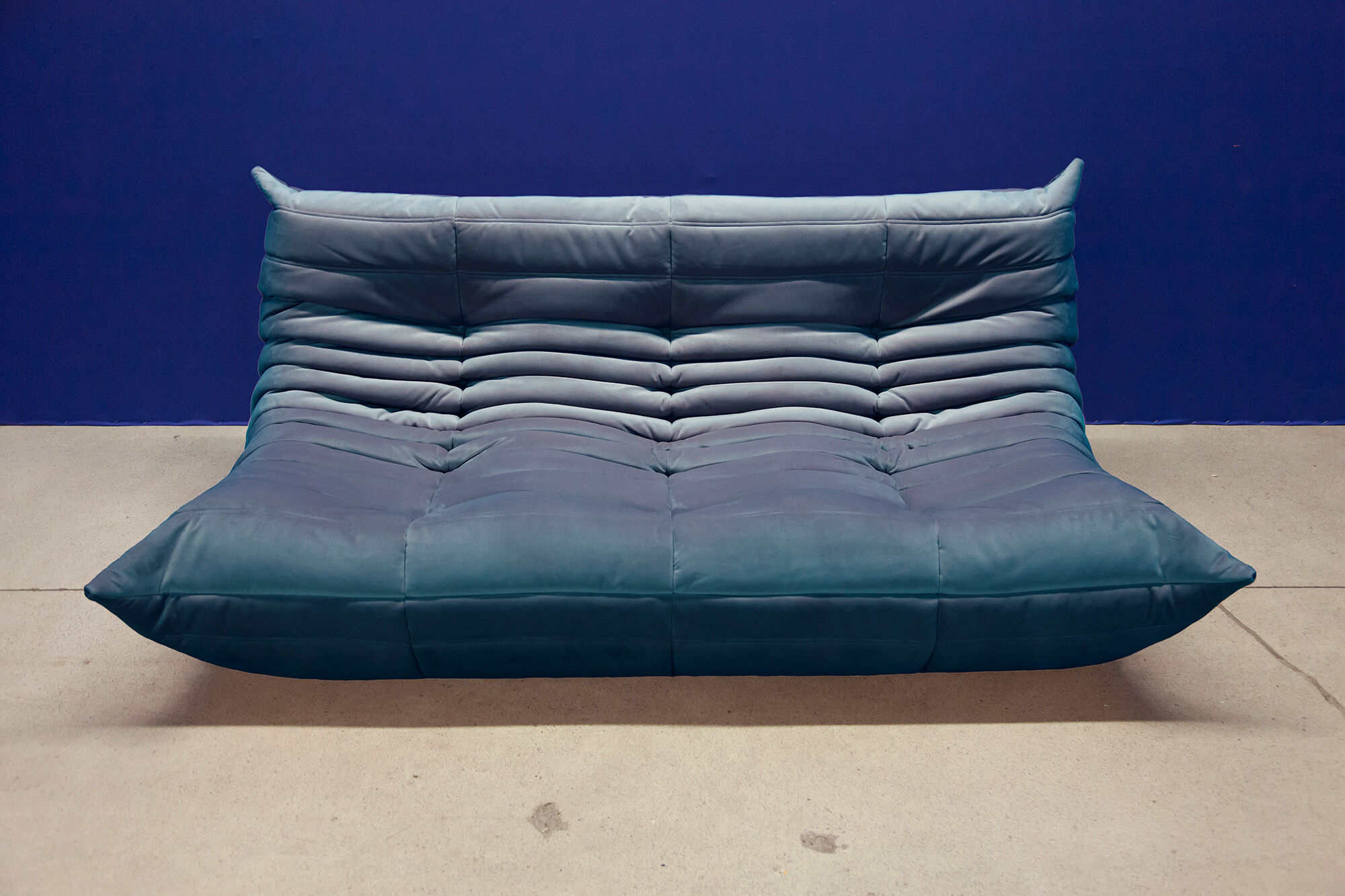 Sofa and ottoman in velvet designed by Michel Ducaroy 1973
