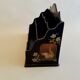Napoleon mail door 3 in black wood-watered cardboard natural décor