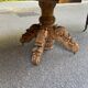 Round extendable dining table Napoleon III renovated in 19th-century oak.