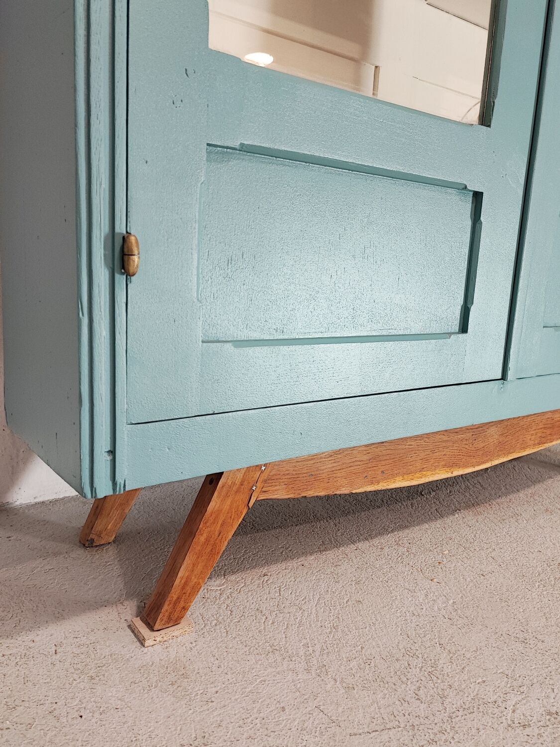 Blue vintage bookcase