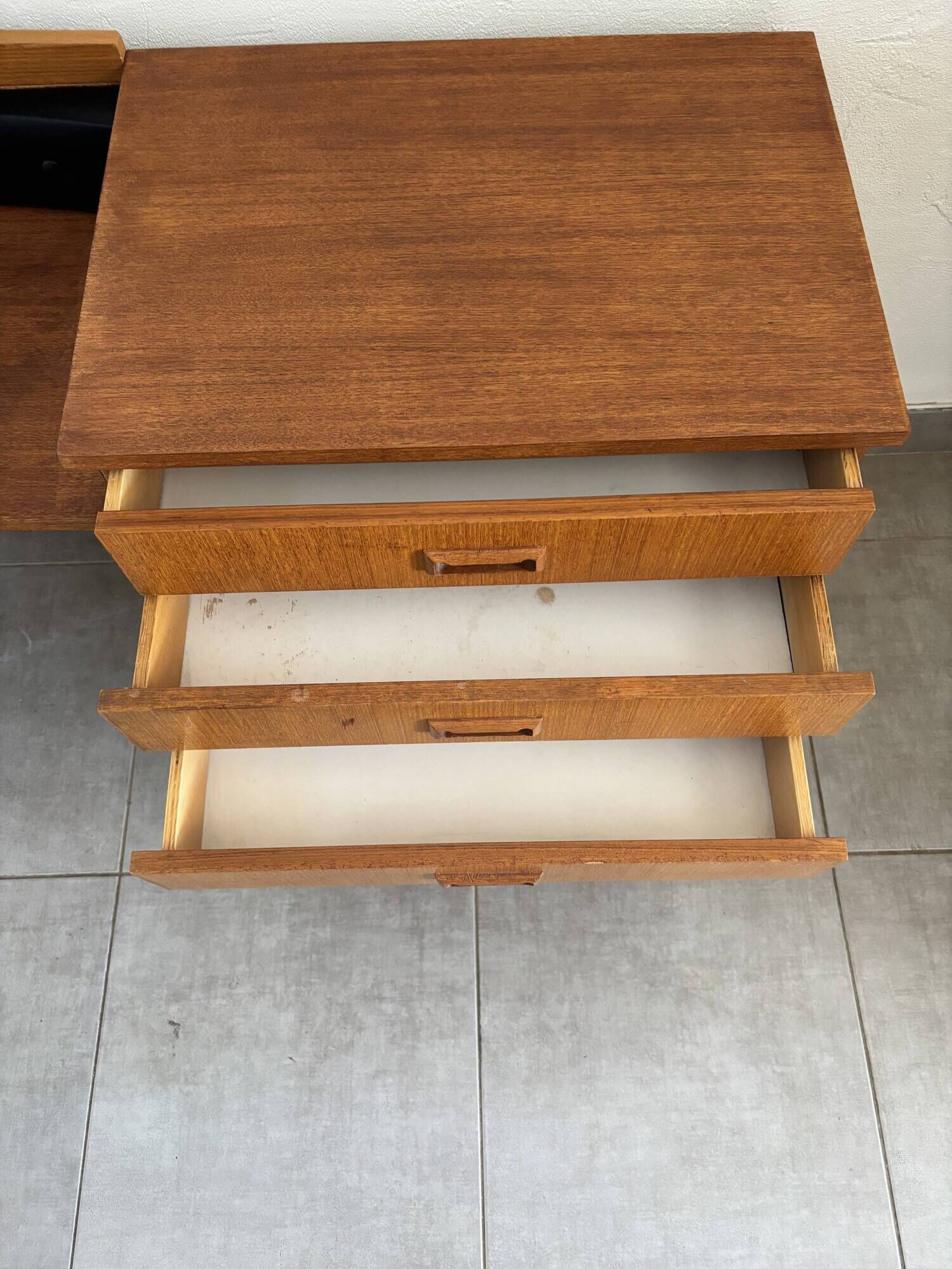 Coiffeuse scandinave vintage en teck, années 60